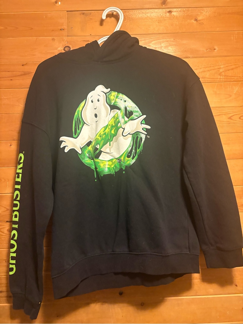 H&M Black Crewneck Sweatshirt with Green Ghostbusters Graphic